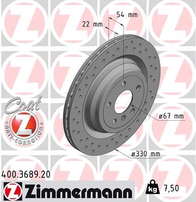 ZIMMERMANN 400.3689.20 Fren Diski Arka Mercedes X166 W166