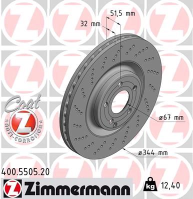 ZIMMERMANN 400.5505.20 Fren Diski On Mercedes Cls-Class C218 X218