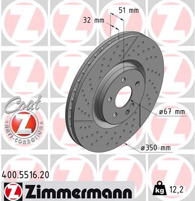 ZIMMERMANN 400.5516.20 Fren Diski On Mercedes Amg W176 C117 X117 X156 R172