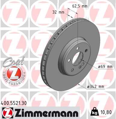 ZIMMERMANN 400.5521.30 Fren Diski On Mercedes X253 W213 C253 C257