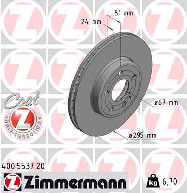 ZIMMERMANN 400.5537.20 Fren Diski On Mercedes W177 V177 W247 C118 X118
