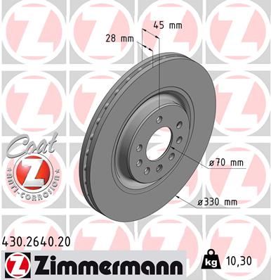 ZIMMERMANN 430.2640.20 Fren Disk