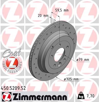 ZIMMERMANN 450.5209.52 Arka Fren Aynasi Xantia 1.6i-1.8i-1.9d-1.9td- 2.0i-2.1td 93-03 224x9x4dl