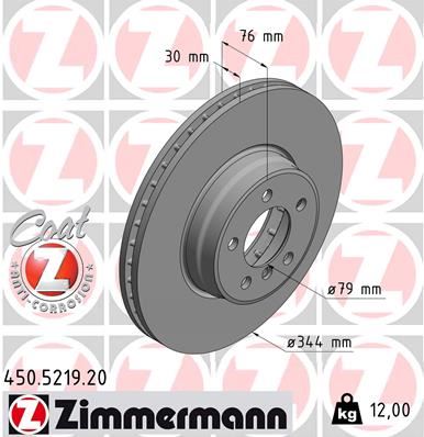ZIMMERMANN 450.5219.20 Fren Diski On Land Rover Range Rover Iii Vogue L322 05>12
