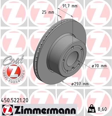 ZIMMERMANN 450.5221.20 Fren Diski On Land Rover Discovery Ii L318