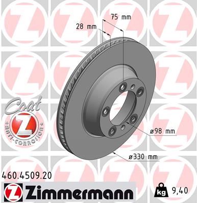 ZIMMERMANN 460.4509.20 Fren Disk