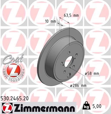 ZIMMERMANN 530.2465.20 Arka Fren Aynasi Subaru Forester 10>Impreza 08-12 Legacy 12-14 986479150-Df6306