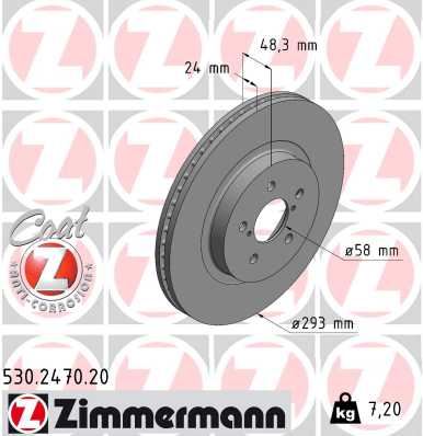 ZIMMERMANN 530.2470.20 Fren Diski 0986479h28