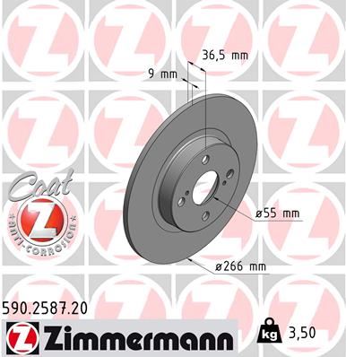 ZIMMERMANN 590.2587.20 Fren Disk 986479335-Df4560