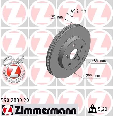ZIMMERMANN 590.2830.20 Fren Diski 0986479f72