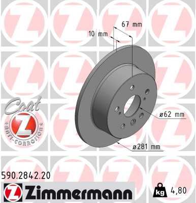 ZIMMERMANN 590.2842.20 Arka Fren Aynasi Camry 06 > 0986479c21-986479r06-Df6176