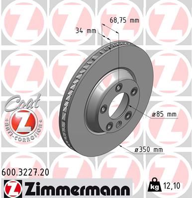 ZIMMERMANN 600.3227.20 Ön Fren Aynasi Sağ Audi Q7 3.0 Tdi 06 > Touareg 02 >Cayenne 3.2 4.5 S Turbo 02 > 986479251-Df4760s