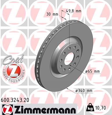 ZIMMERMANN 600.3243.20 Ön Fren Aynasi Havali Passat 1.4 Tsi/1.6 Tdi/1.8 Tsi/2.0 Tsi/2.0 Tdi/3.6 Fsi 4motiön 10- Passat Cc 1 986479734-Df6133s