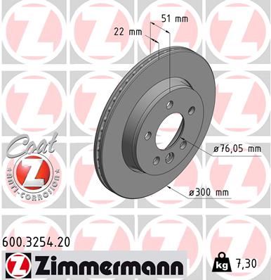 ZIMMERMANN 600.3254.20 Fren Diski Amarok 3.0 Tdi Crafter 2.0 Tdi 2016->