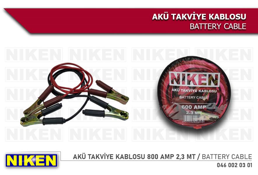 NIKEN 0460020301 Akü Takviye Kablosu 800 Amp 2.3 Mt
