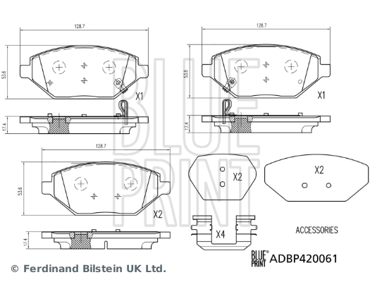BLUEPRINT ADBP420061 Fren Balatasi Takimi Montaj Malzemesi Olan Opel Karl
