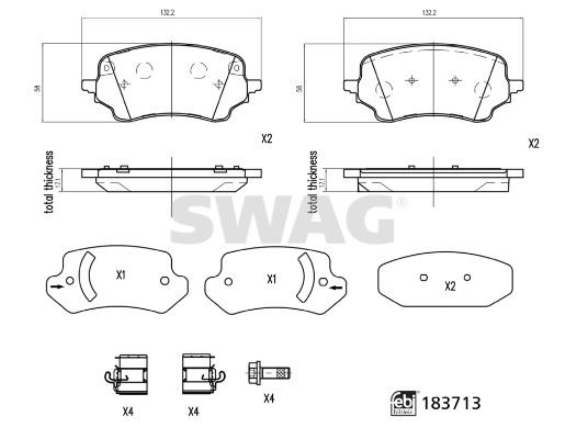 SWAG 33109158 Ön Fren Balatasi Puma 09-2019>