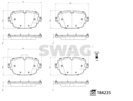 SWAG 33109325 Fren Balatasi Takimi Civatalar İle Audi Febi 184235
