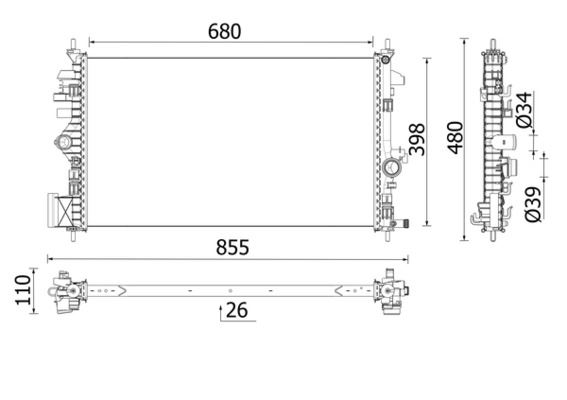 MAHLE CR2265000P Radiator Opel Insignia