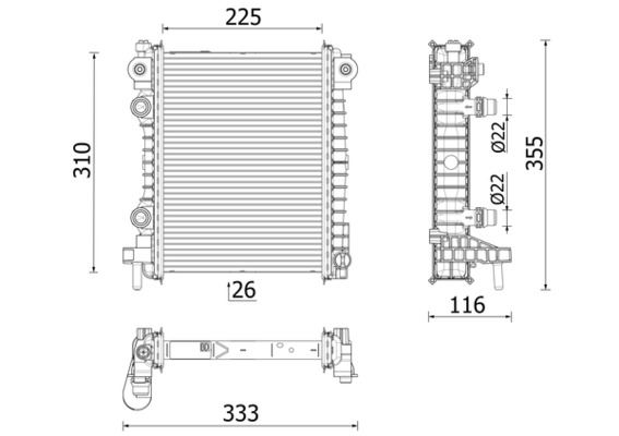 MAHLE CR2707000P Kühlmittelkühler Alfa Romeo Giulia