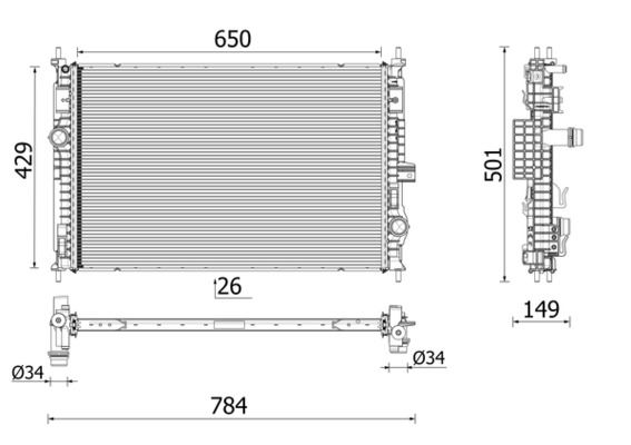 KLR-363595 Su Radyatoru Brazing Peugeot 3008 Suv 308