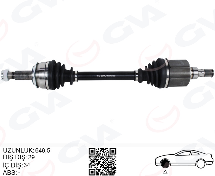 RN-8262 Komple Aks Sag On Uzunluk 1012mm (7 Vites Cift Kavrama) Renault Kadjar 1.5 Bluedci 2018- / Nissan Qashqai Ii 1.5 Dci 2018-
