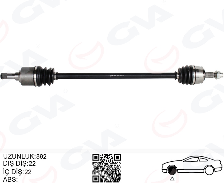 GVA 4428124 Komple Aks Sag On Fiat Grande Punto 199 1.2 Mpi M-T 05-12