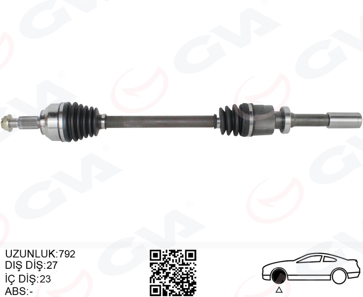 GVA 4419044 Komple Aks Sag On Renault Laguna Ii Bg0/1 1.6i 16v M-T Jh3 01-07