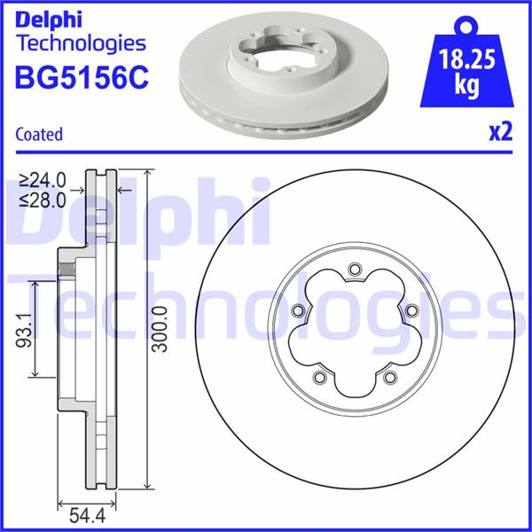 DELPHI BG5156C On Fren Disk Ayna Transit V348 3.2 200ps 06 > A.Ceker Olcu 300 28