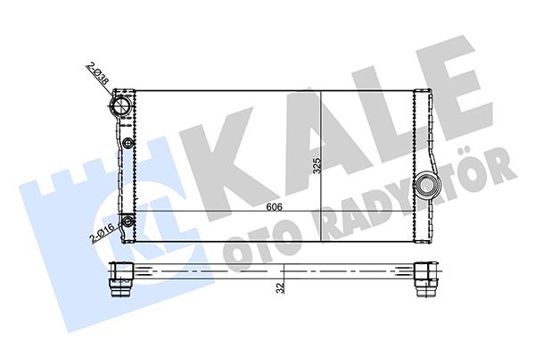 KAL 355685 Su Radyatörü 8mk 376 755-371-60769 F06-F07-F10-F11-F12-F13-F01-F02