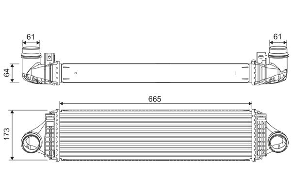 42-4509 Turbo Radyatoru (Intercooler) Volvo V40 T2, T3, T4, T5 2012-