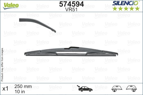 VALEO 574594 Arka Cam Silecek Süpürgesi Opel Astra K 15>21 Insignia B 17> 250mm