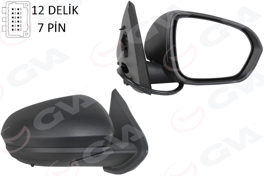 GVA 1019184 Diş Dikiz Aynasi Sağ Elektrikli Isitmali Sensorlu Astarli Dacia Duster 18- 12h7p Vm-6805ehpsr