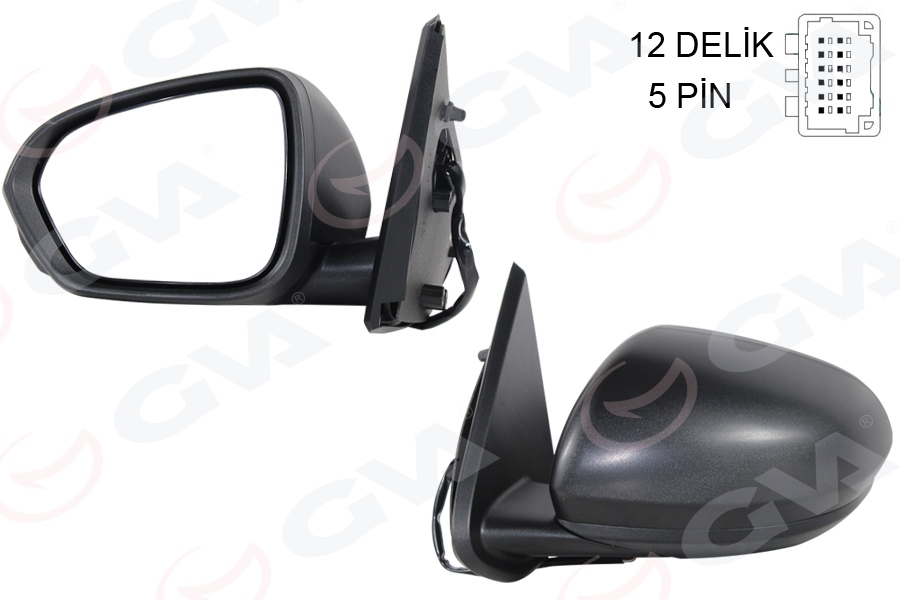 GVA 1019187 Diş Dikiz Aynasi Sol Elektrikli Isitmali Dacia Duster 17-10 12h5p Vm-6805ehl