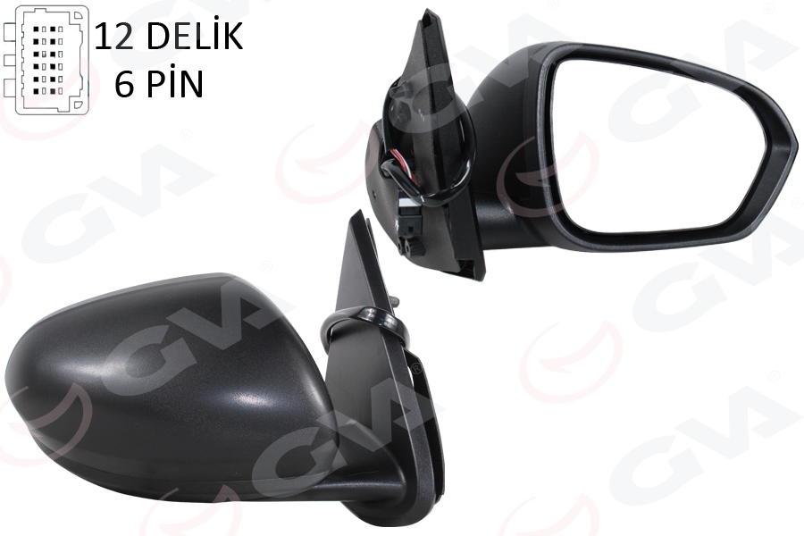 GVA 1019186 Diş Dikiz Aynasi Sağ Elektrikli Isitmali Sensörlü Dacia Duster 17-10 12h7p Vm-6805ehsr