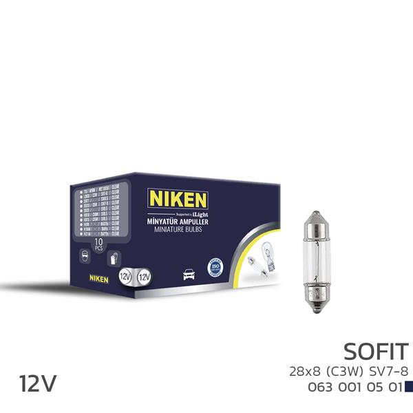 NIKEN 0630010501 Niken Sofit Ampul 3w L28x8 Sv7-8 12v 10lu