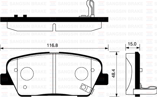 SANGSIN SP1247 Arka Balata Disk Hyundai Santafe-Genesis 06> /Kia Sorento 09>