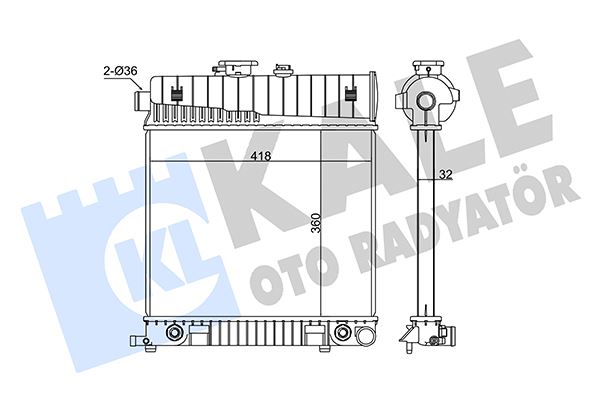 16-2852B Su Radyatoru Brazing Mercedes C Serisi (W202) C 180 - C 200 A-T/M-T 1993-2000/ Clk (C208) 200 A-T/M-T 1997-2002/ E Serisi (W210) E 200 - E 230 A-T/M-T 1995-2002