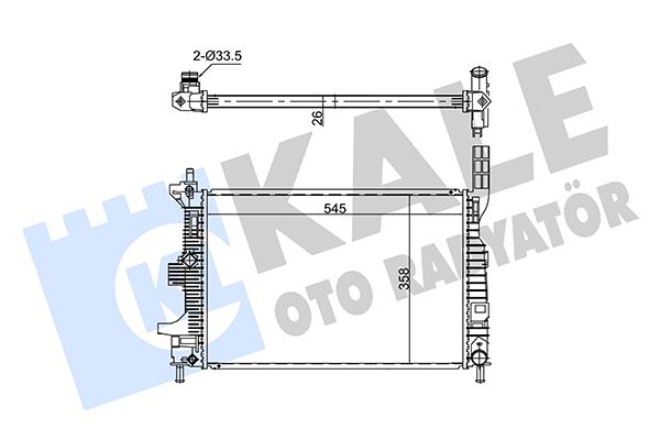 KALE 352845 Motor Su Radyatoru Focus Iii 1.5tdci 1.6tdci 95ps 115ps 12>Yeni Connect 14> 1.5tdci 1.6 Tdci Olcu 545 358 26