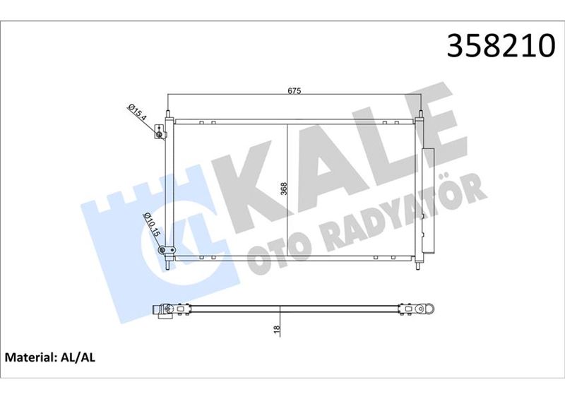 KALE 358210 Klima Radyatörü Kondenser Honda Accord 2.0l 2.4l K20a6 K24a3 Cl7 Cl9 Kasa 03-08