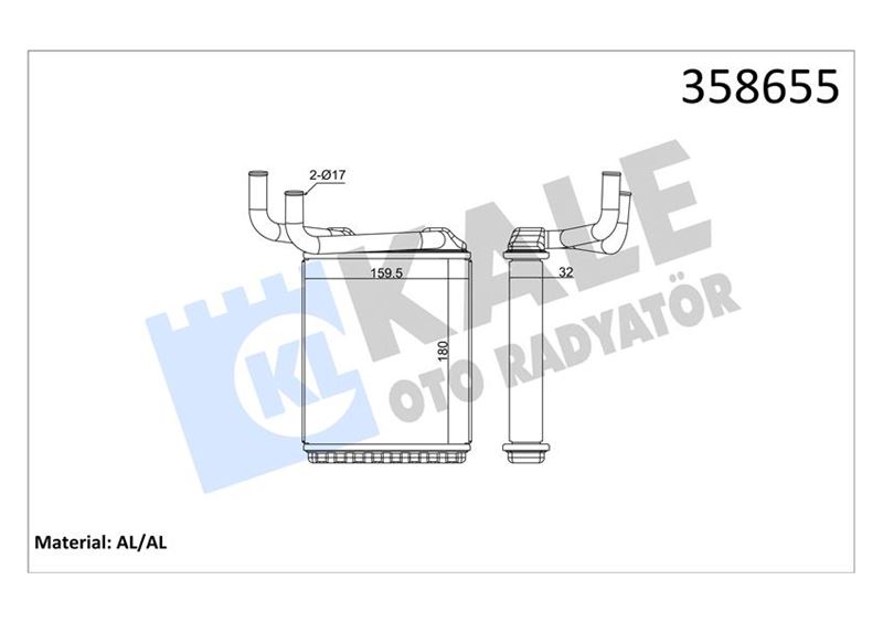 KALE 358655 Kalorifer Radyatörü Mitsubishi Canter 3.9l 4d34 4d34t Fe659 97-06 - Aleminyum