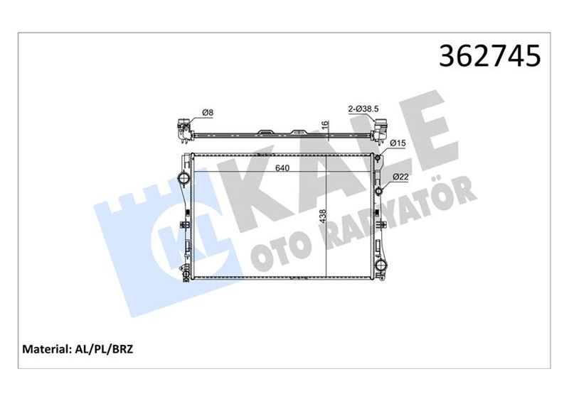 KALE 362745 Motor Su Radyatoru Mercedes W205 S205 C205 A205 W213 C238 A238