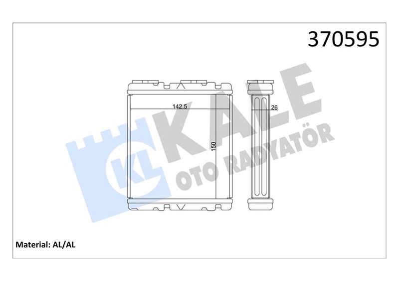KALE 370595 Kalorifer Radyatörü Nissan Skystar 2.5l Yd25ddti D22 03-> - Aleminyum