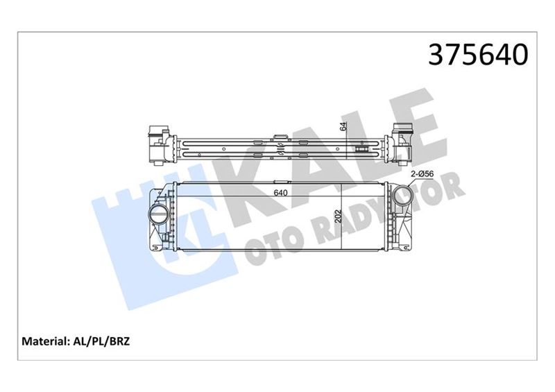 NIS-961597 Turbo Radyatoru Brazing 64mm(Mercedes Sprinter 3-T- 3.5-T- 4-T- 5-T (907) 315cdi Euro5)