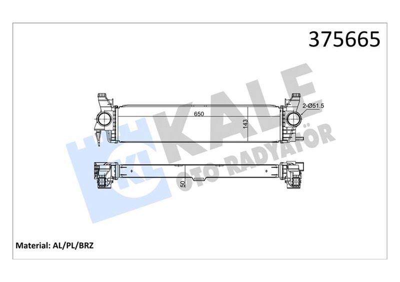 KALE 375665 Turbosarj Radyatoru Mercedes Vito W447 14>