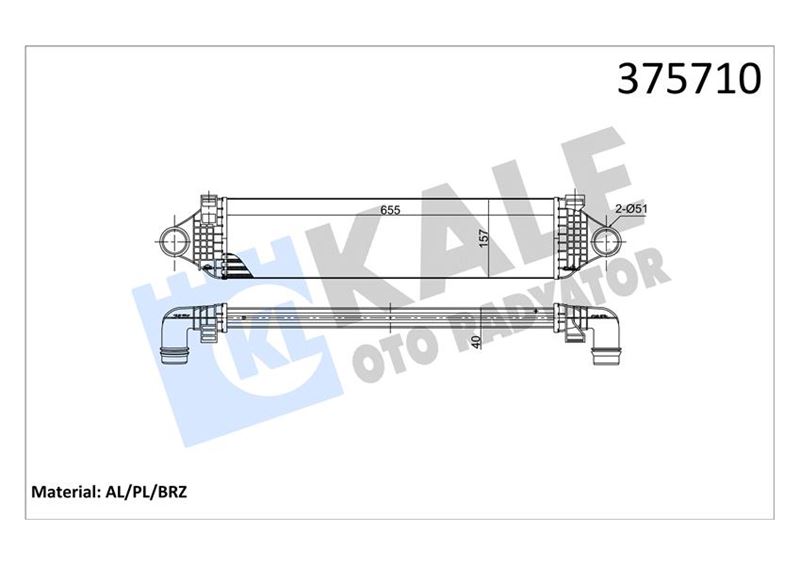 42-4500 Turbo Radyatoru (Intercooler) Volvo S60 Ii 1.5 T3 - 2.0 D3 2010- / V40 D2 - D3 2012- / V60 D3 - T3 2010-