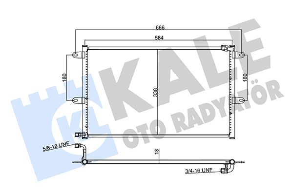 KALE 382505 384600 Klima Radyatörü Vw Polo-Caddy Ii 95>Seat Cordoba-Ibiza Ii-Inca 93> 1.4 1.6 1.8 19d-Tdi-Sdi Kondenser Kurutucusuz Brazing Al-Al 584x338x18