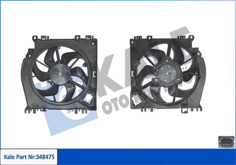 KALE 387240 Fan Grubu Renault Clio-Modus-Grand Modus-Twingo Ii 1.2-1.6 16v 1.5dci 04>Nissan Micra Iii-Note 1.5dc I 06> 200w 12v Davlumbazli Fan Motoru
