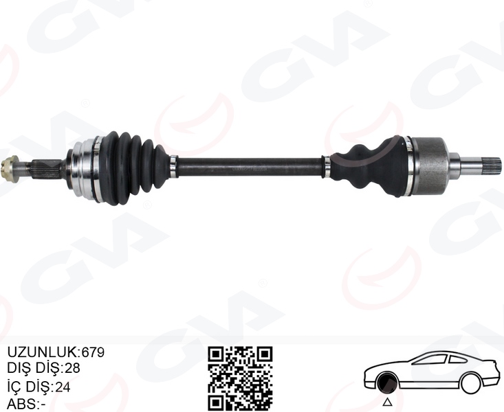 GVA 4445127 Komple Aks Sol P308 14>21 1.2 Vti-1.6 Bluehdi Rifter 1.5-1.6 Hdi-Bluehdi Astra L 21>1.2 Eb2 Combo E 18> 1.2 Eb2-1.5d Partner-Berlingo 18> 1.5-1.6 Bluehdi Mekanik Vites 28x24x680