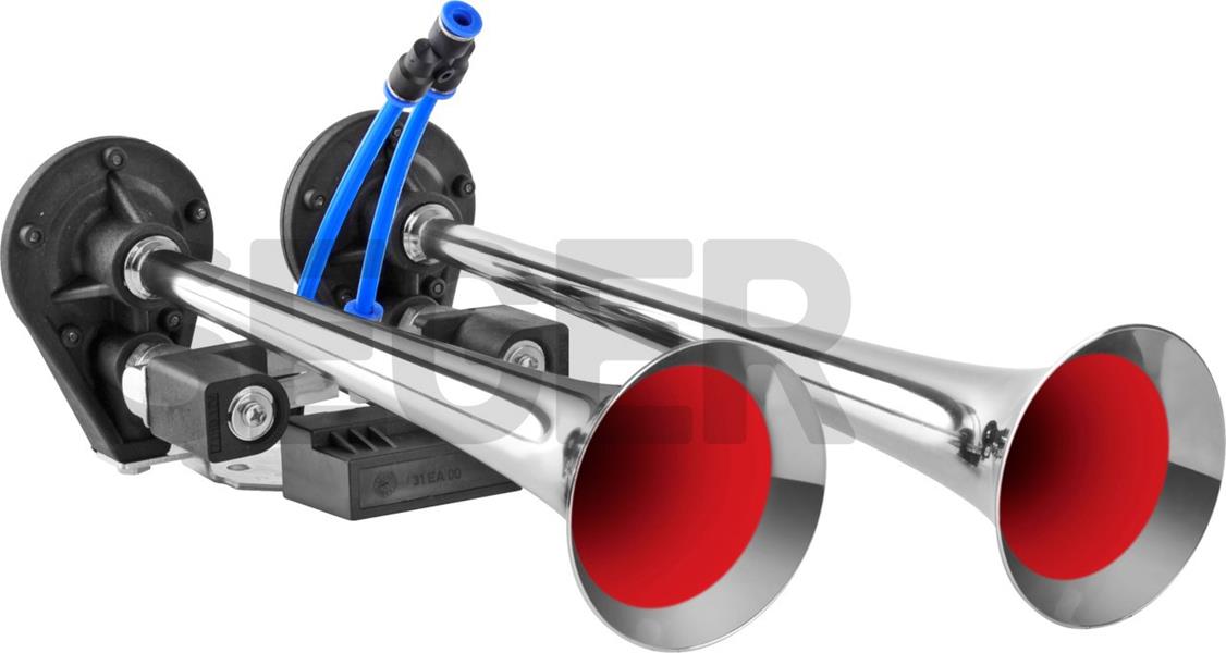 SEGER 82DH12.000.02 İki Borulu-Melodili 12v Arap Korna-Krom Borulu